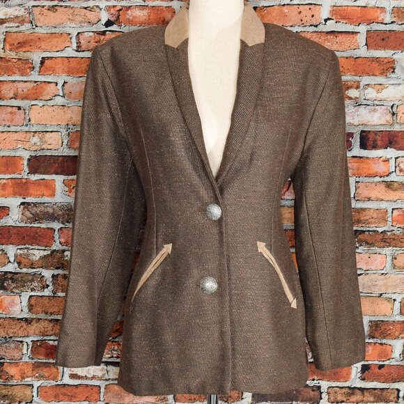 Rare - Vintage Brown LONGHORN by NIVER WESTERN WEAR Sports Coat - Small - Picture 1 of 6
